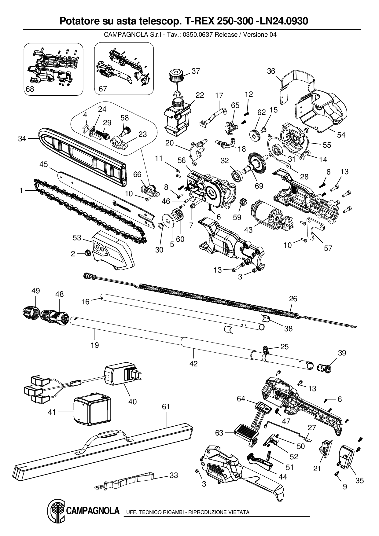 LN24.0930_Potatore su asta telescop. T-REX 250-300 cm